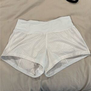 Lululemon shorts. 3 inch I think. So cute and comfy.